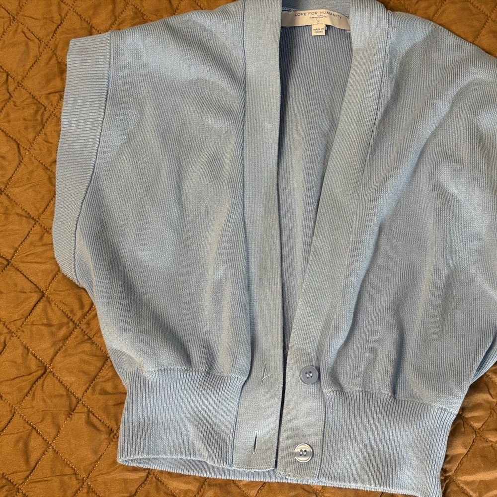 Light Blue Women's Knit Button-Front Camisole